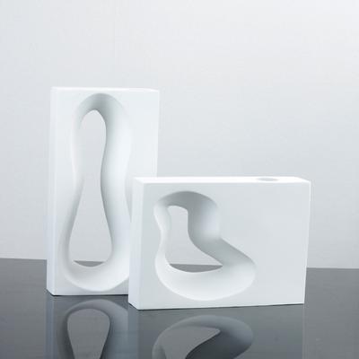 Modern Simple White Creative Geometric Hollow Vase Model Room Living Room Bedroom Sales Office Decoration Home Accessories
