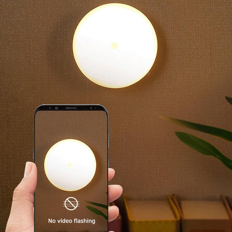 LED Smart Human Body Sensor Night Lamp Emergency Automatic Lighting USB Charging Wireless Magentic Suction Use Night Light