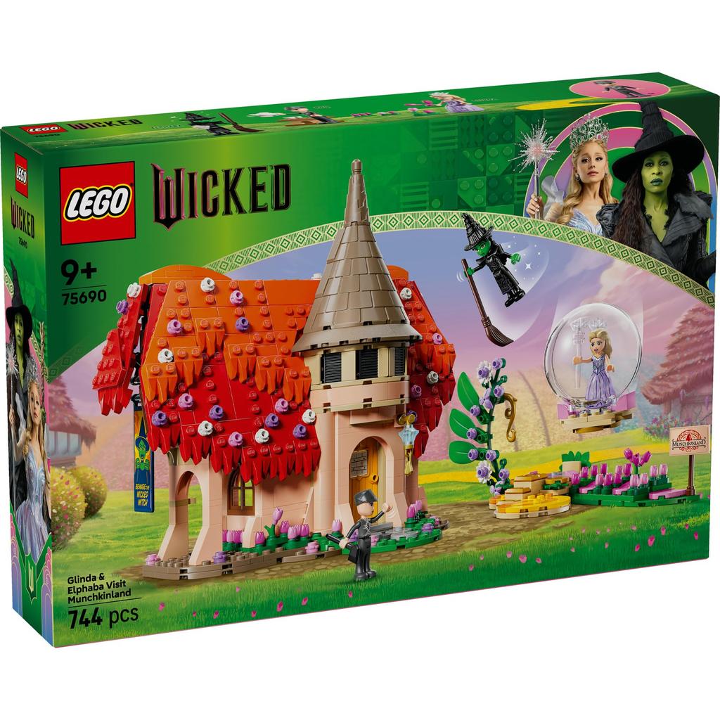 LEGO Wicked Munchkinland Glinda and Elphaba Toy, Birthday Gift, Building Blocks, for Girls and Boys, Ages 9, 10, and 11, Pretend Play, Dolls, 75690