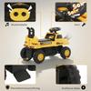 Ride-On Digger Excavator with Shovel, Steering Wheel, Rotatable Body, Adjustable Backrest, for Kids 1.5-3 Years, Yellow