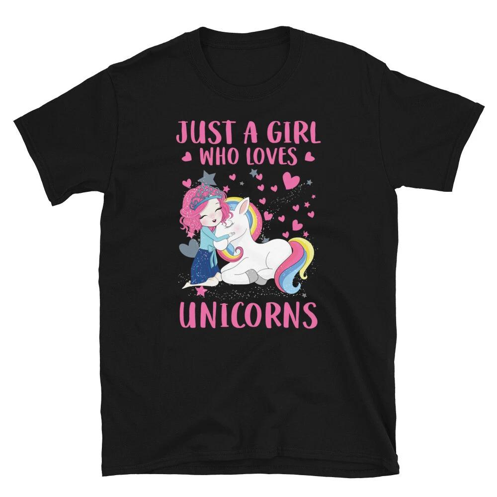 Just A Girl Who Loves Unicorns Pretty Cute Fantasy Gift T-Shirt 3XL