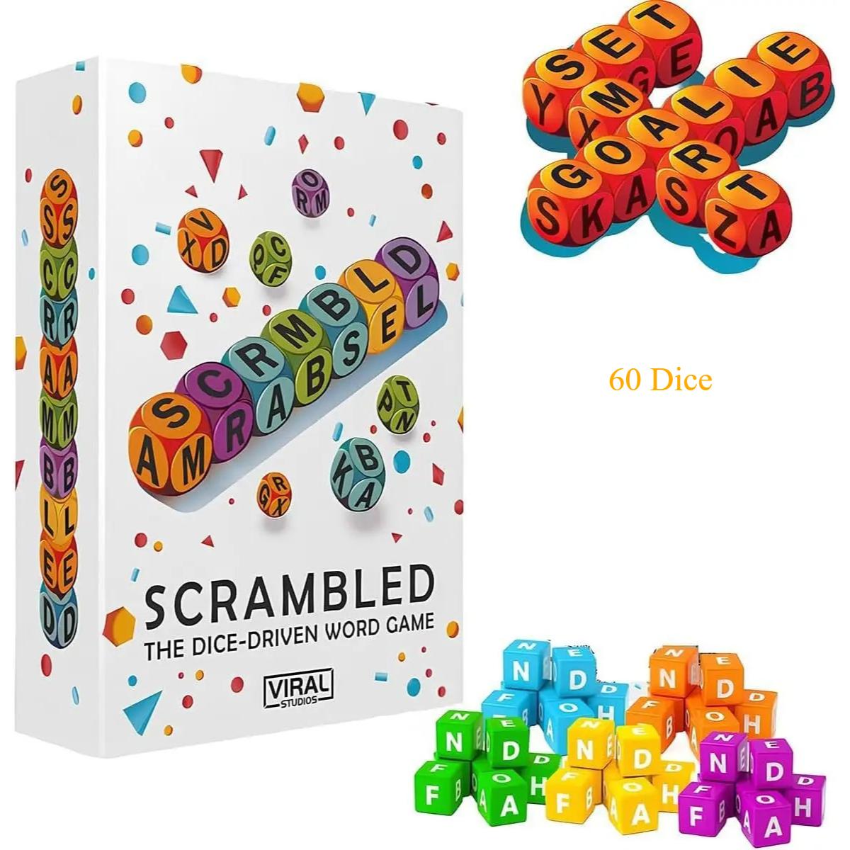 

Слова на кубиках Гра для 2-4 гравців Весела настільна гра типу Scrabble Мозкова сімейна вечірка Подарунок