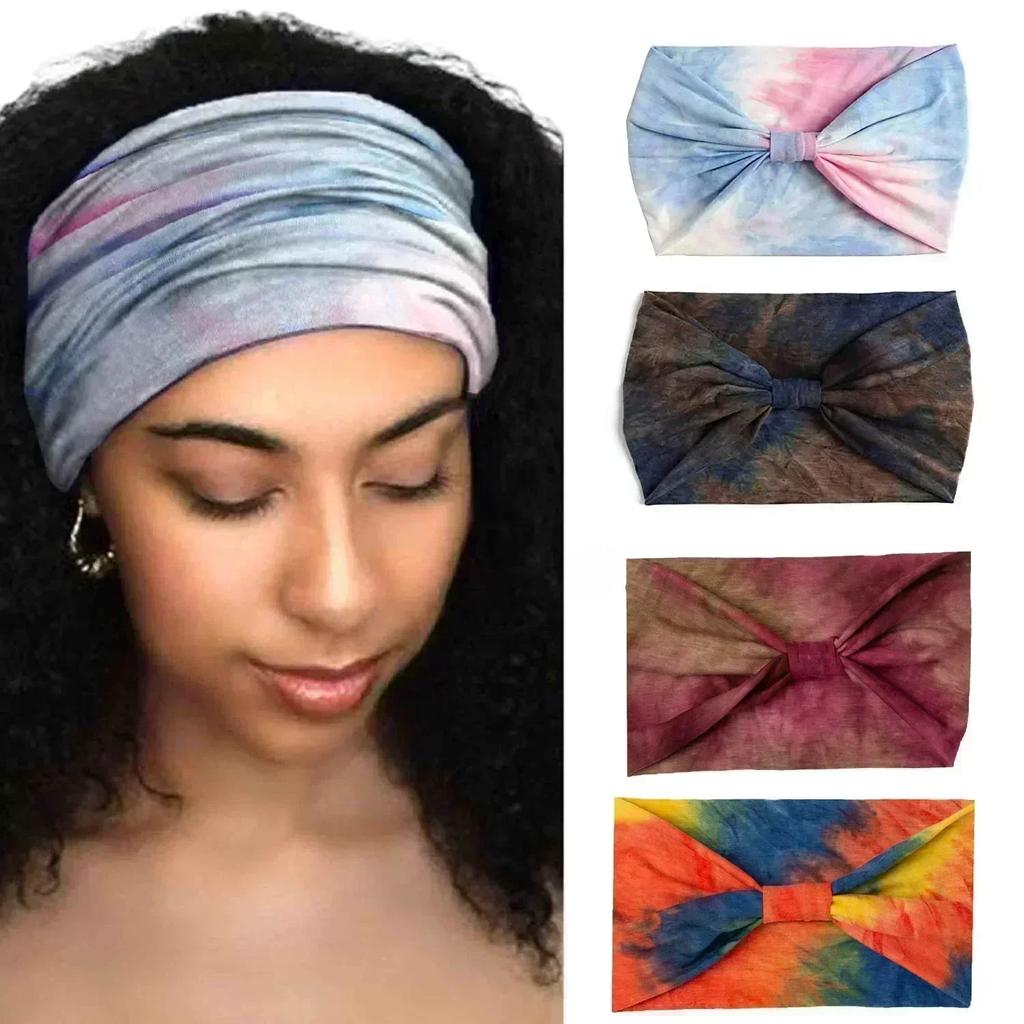 Breites Kopftuch, Stirnbänder für Frauen, elastische Bänder, Mädchen, Haar-Accessoires, Yoga, Laufen, Reisen, Druck, Turban, Verband
