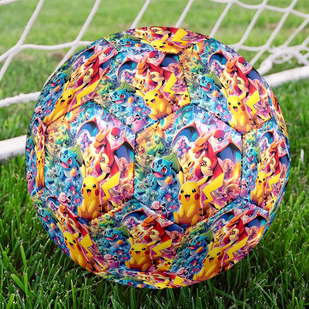 Pokemon Print Size 5 Soccer Ball, Standard Match Football for Sports Game and Team Practice, Ideal Gift for Soccer Fans