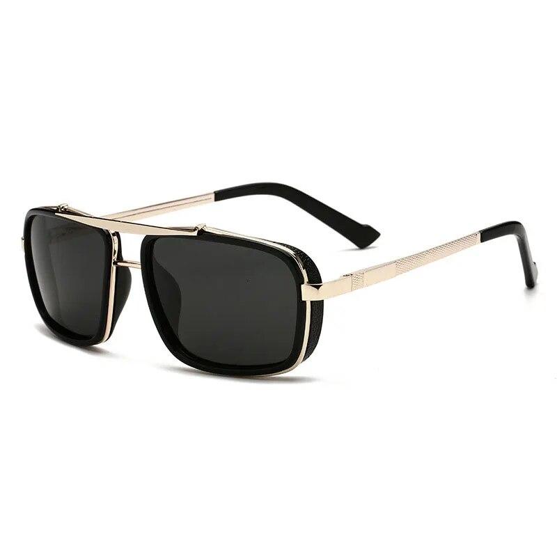 New Sunglasses Punk Sunglasses New Men's Square Uv400 Twin-beam Aviator Sunglasses