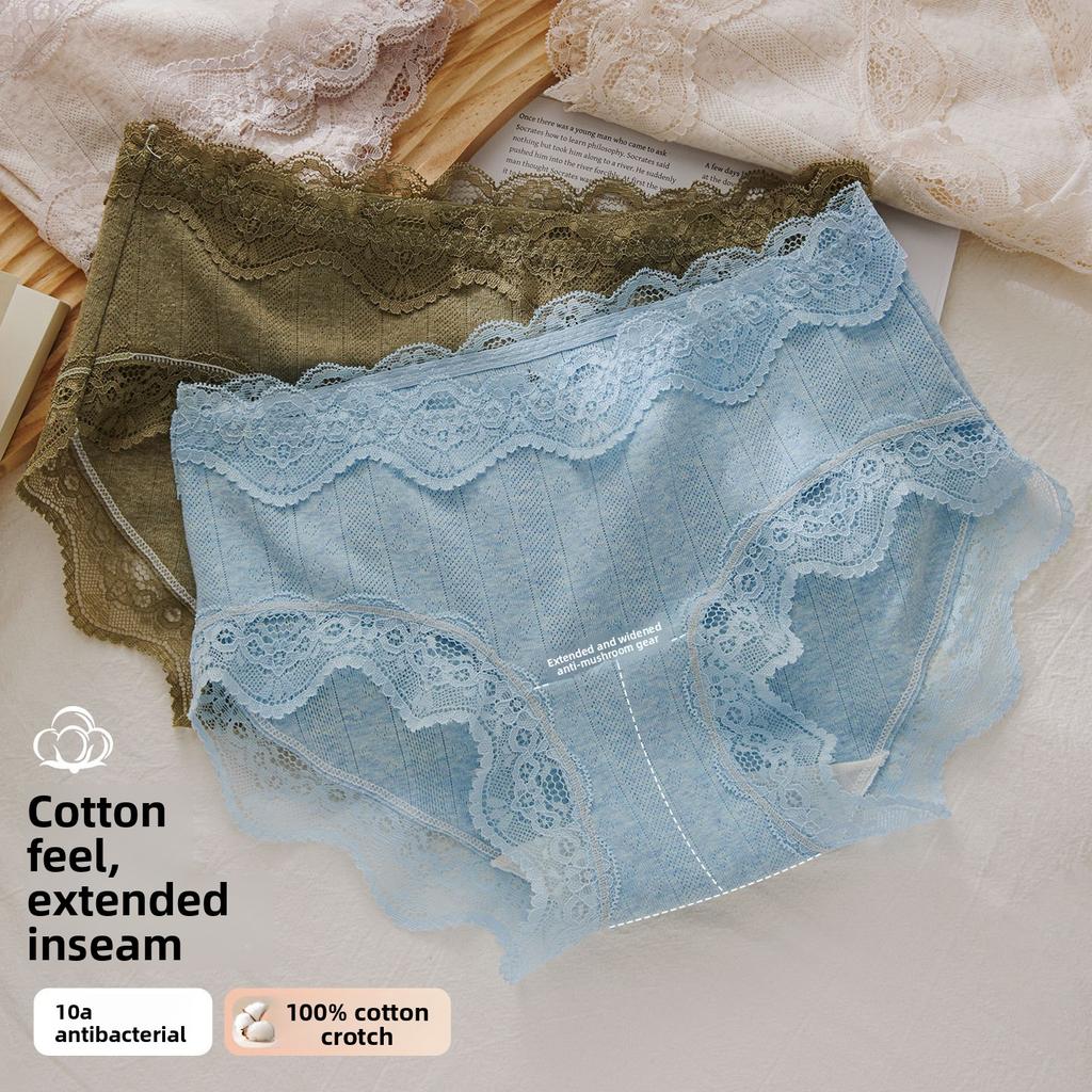 Ladies Spring and Summer New Sexy Lace Extended Crotch Waist Triangle Briefs