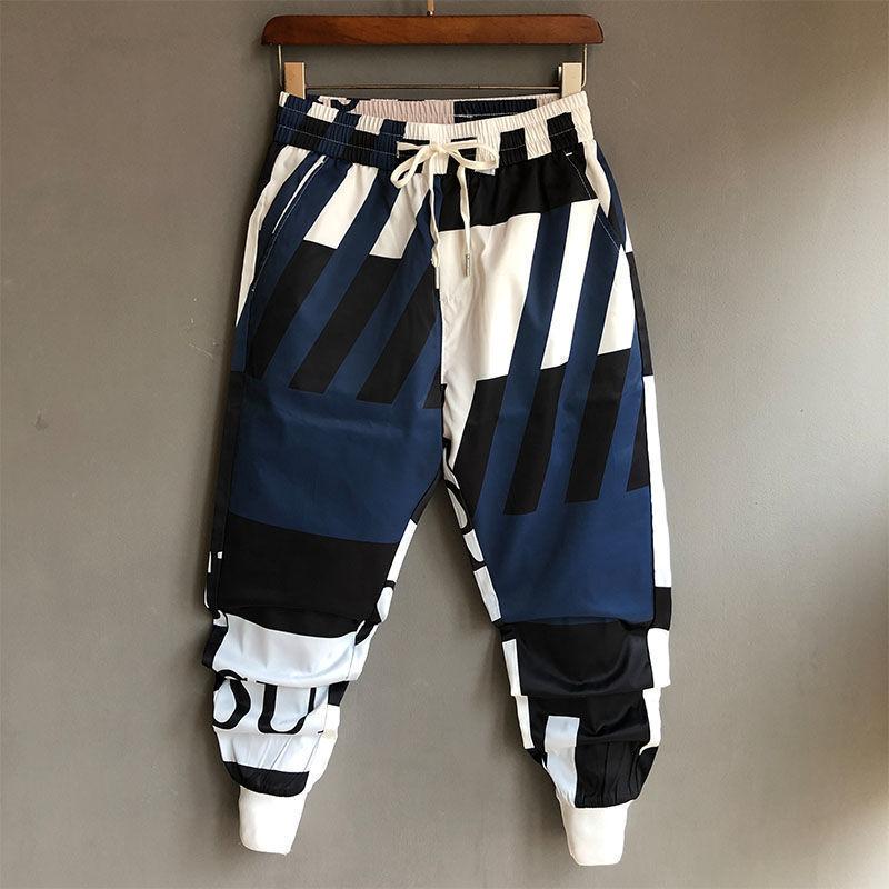 

Summer Chic Fashion Men Pants All Match Casual Contrast Color Pant XXXL красный
