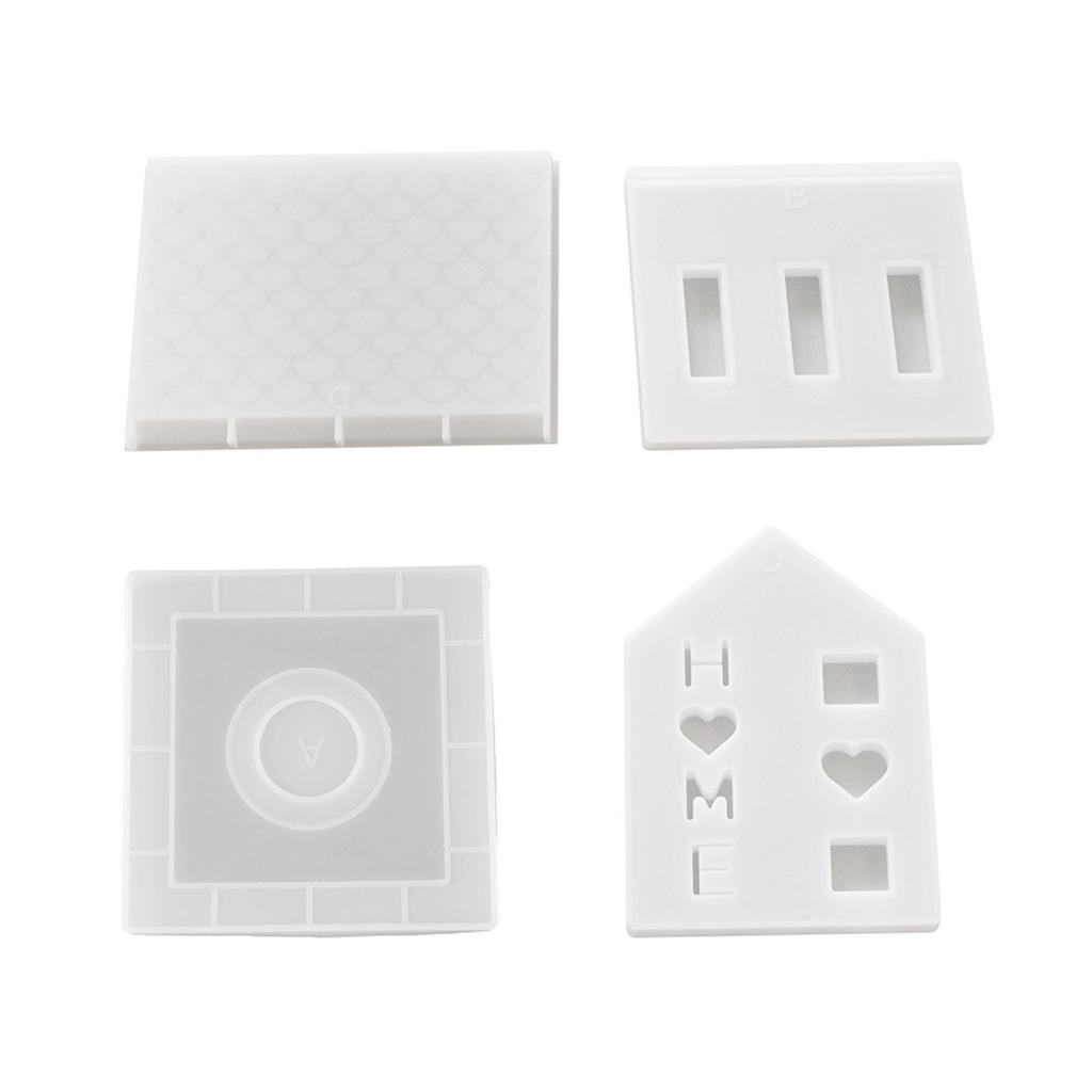 Home House Candle Holder Silicone Mold DIYs Cement Gypsum Clay Candlestick Resin Ornaments Molds Desk Decorations