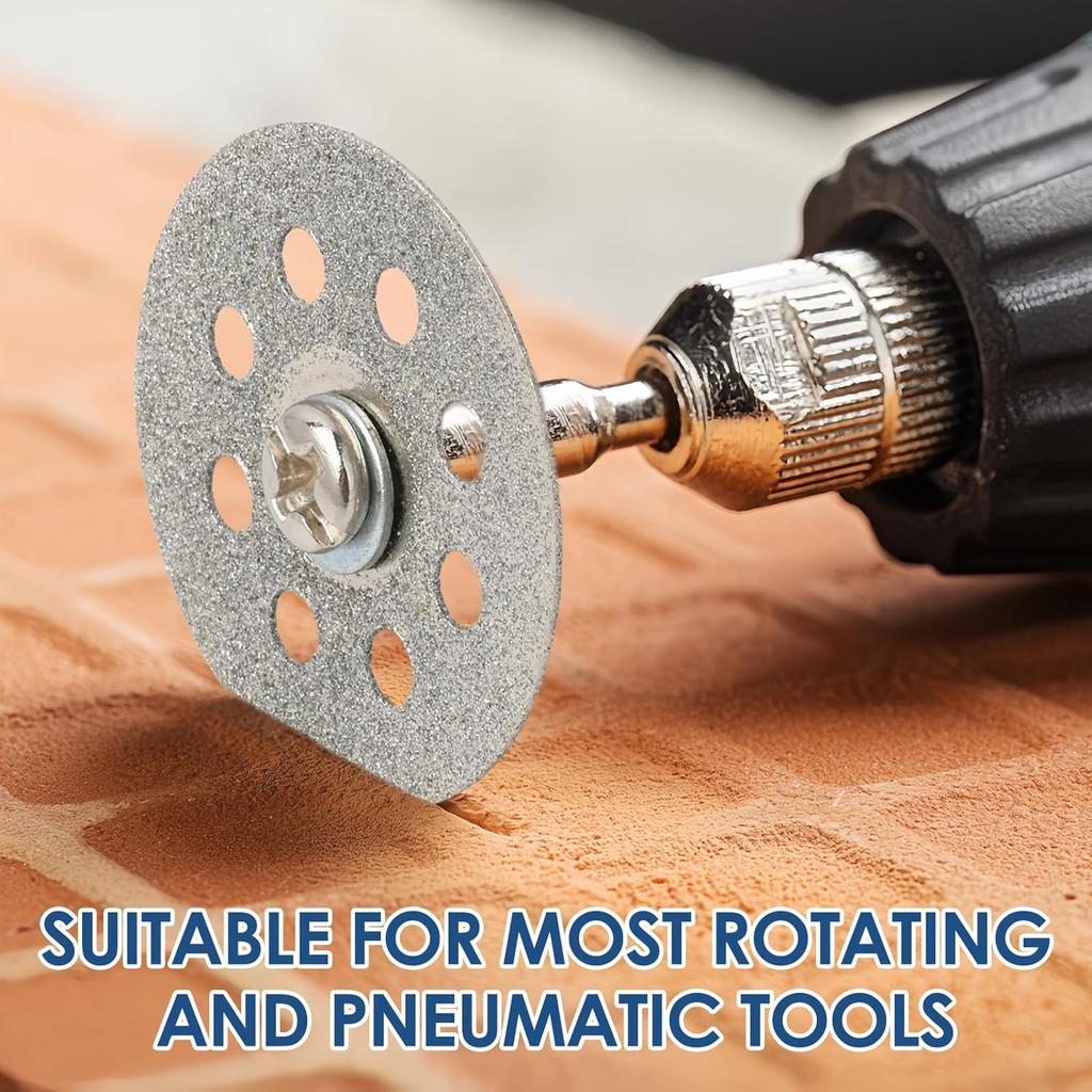 22mm Diamond Cutting Wheel Disc Set Grinding Circular Saw Blade Metal Cut Off Abrasive Tools for Dremel Rotary Tool with Mandrel