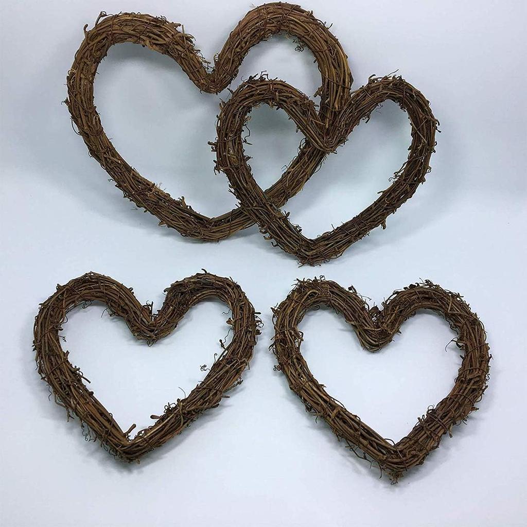 queenland Natural Grapevine Wreath Heart Shape Rustic DIY Wreath Crafts Base for Christmas Wreath Door Garland Wedding Party Home Decoration Hanging