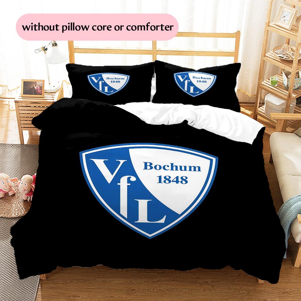 VfL Bochum Pattern Bedding Quilt Set Home Decoration Gift (1 * duvet cover + 2 * pillowcase without core)