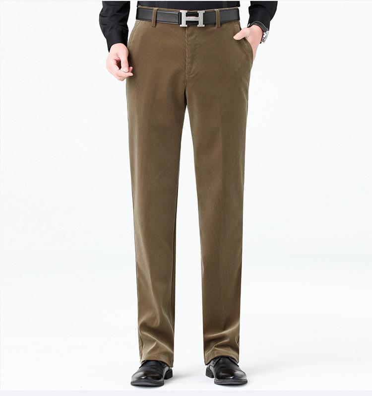 2025 Autumn Men's Corduroy Business Casual Mid-Rise Straight-Leg Pants