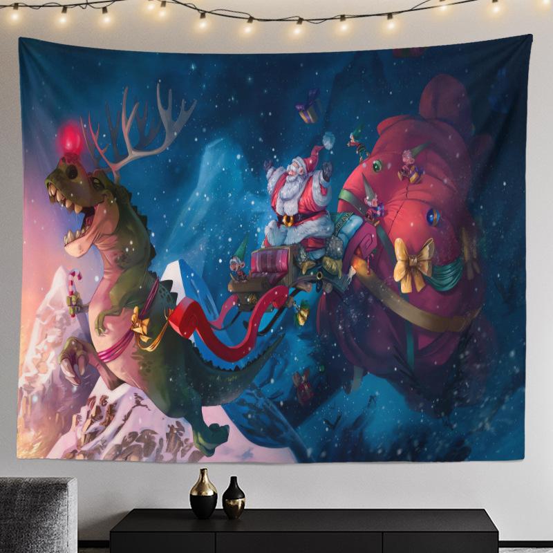 Cross-border Christmas Tree Tapestry Santa Hanging Cloth Background Cloth Digital Printing
