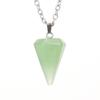 Natural Stone Crystal Cut Tapered Hexagonal Pillar Bullet Head Pendulum Necklace Pendant N631