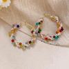 Colorful Dopamine Hoop Earrings For Women  Wrapped Beaded Earcuffs Large Circle Earrings Unique Chunky Threader Ear Jewelry