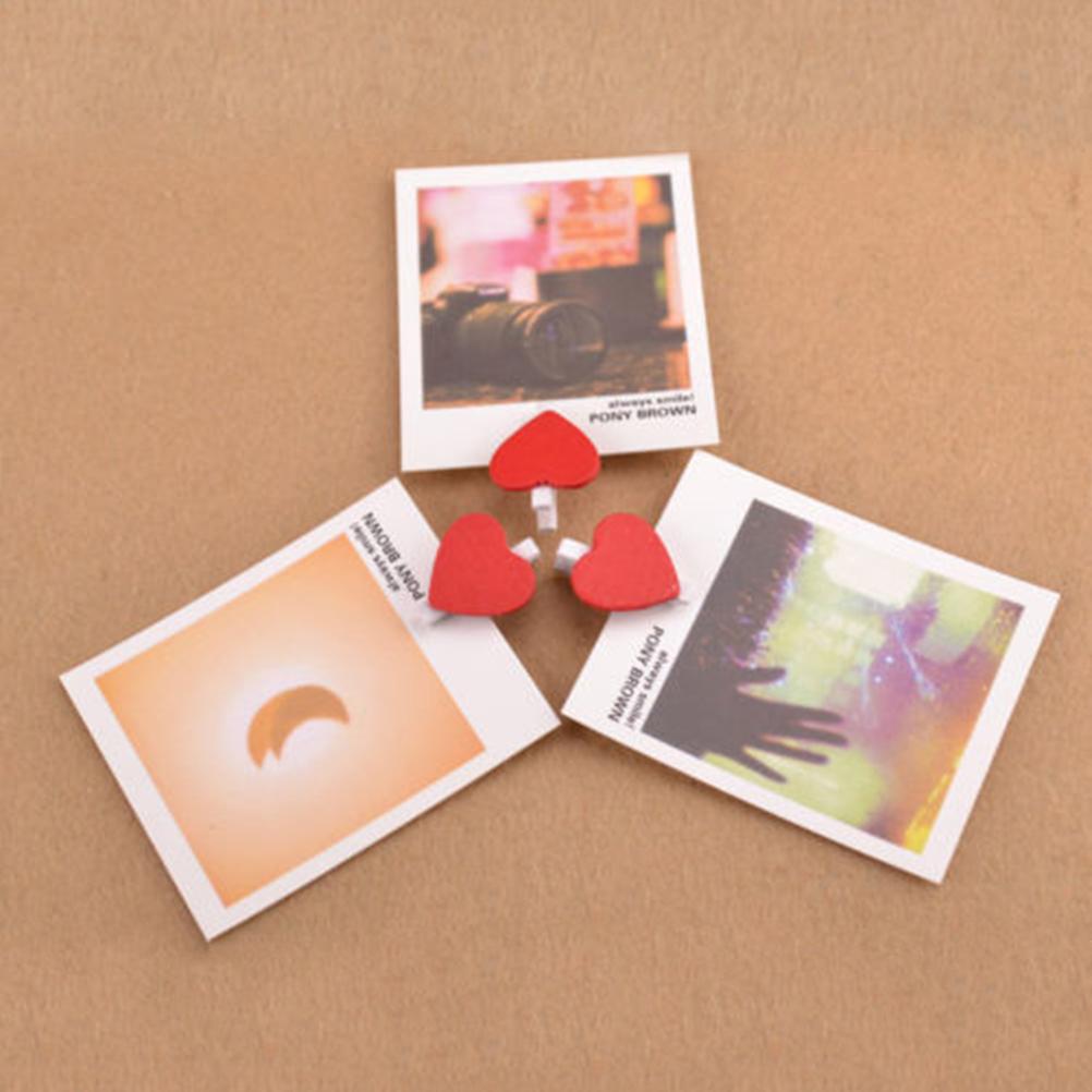 20 de bucăți, din lemn, roșu, cu inimă de dragoste, agrafe pentru decorațiuni de nuntă