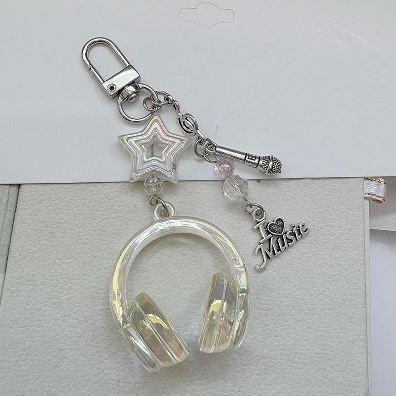 1PC Bag Charms Cute Ornament Y2K Bag Pendants DIY Accessories 3D Earphone Shape Candy Color Keychains Creative Multicolor