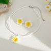 Accessories Cream Wind ins Summer Fashion Necklace Earrings Set Small Fresh Flower Dyed Necklace Accessories