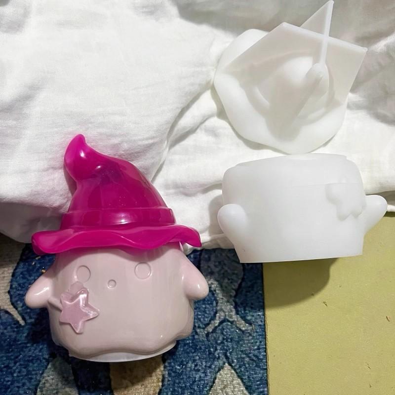 1set Halloween Ghost Wizard Jar Silicone Mold With Lid Storage Jar Epoxy Molds for Casting Craft DIY Jewelry Candy Container