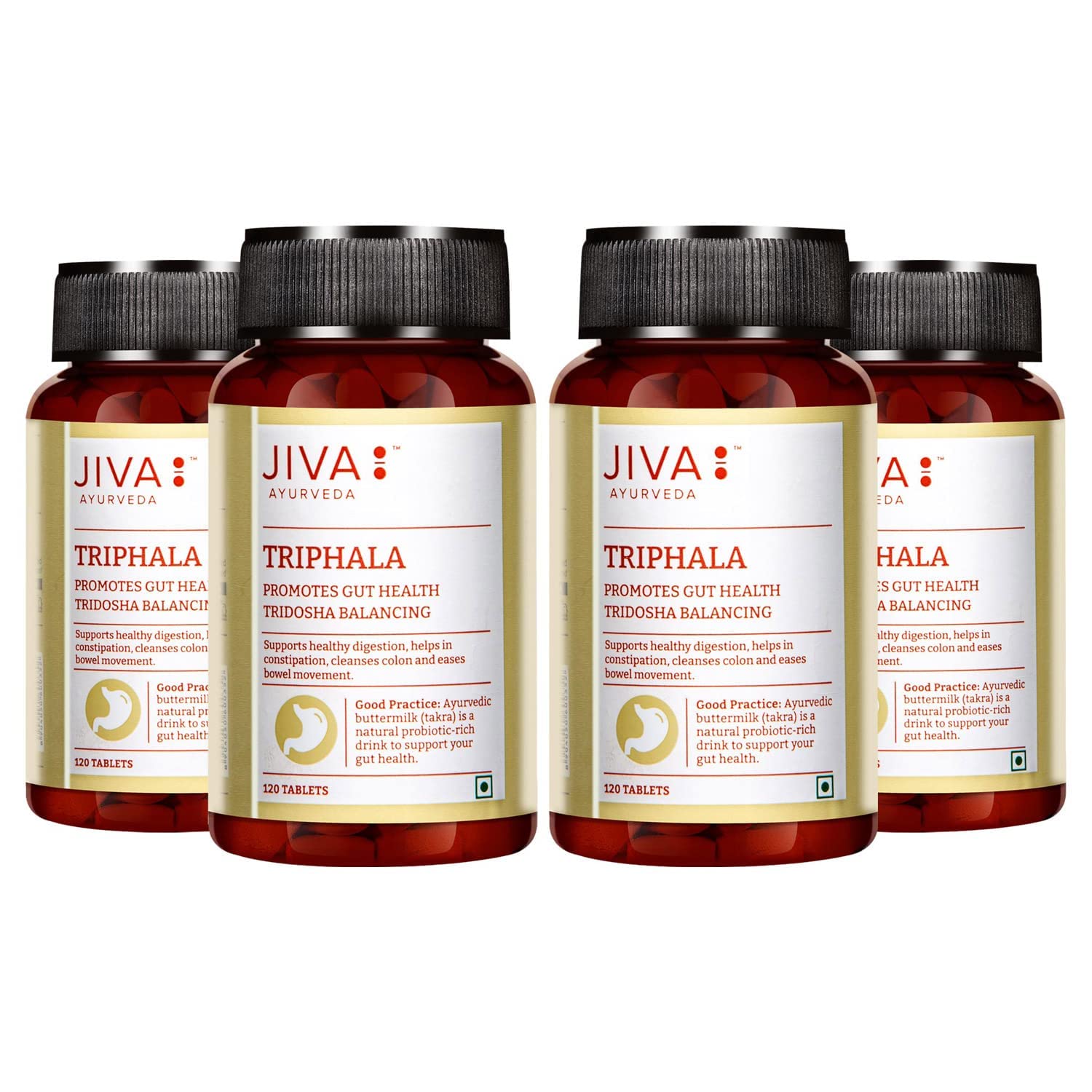 

Jiva Triphala Tablet 500mg 120 Tablets X Pack Of 4 Ayurvedic Digestive Support Improves Gut Health Relieves Constipation