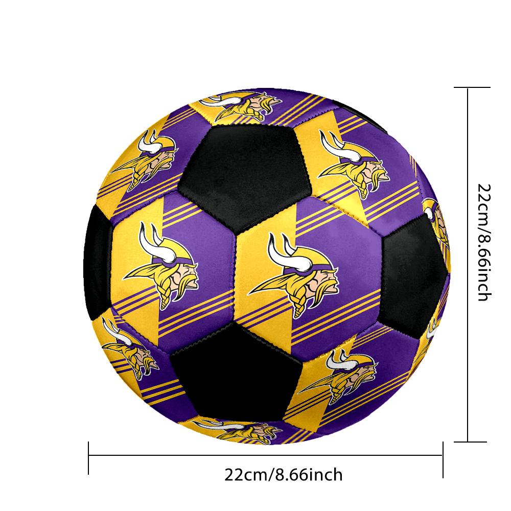 Minnesota Vikings Indoor Soccer Ball Colorful All Ages Size 5 Machine Stitched PVC Competition Ready Durable High-Bounce