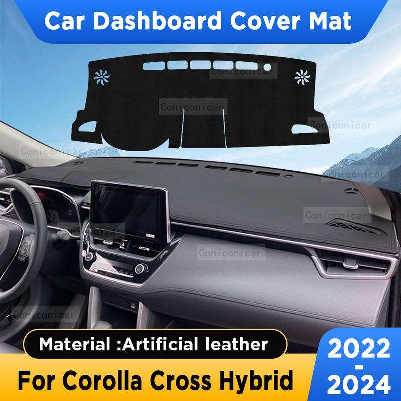 Para TOYOTA Corolla Cross -2024 Cubierta para Salpicadero de Coche, Alfombrilla Protectora Solar, Cojín Antideslumbrante, Alfombra de Cuero Artificial, Panel de Alfombrilla, Accesorios