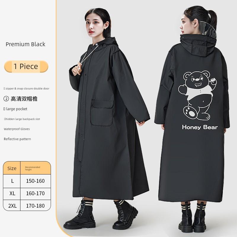 Heavy Rain-Grade Cycling Raincoat for Bicycles and Electric Bikes, Long Full-Body One-Piece Design for Women, Separate Rider and Bike, 2025 New Model