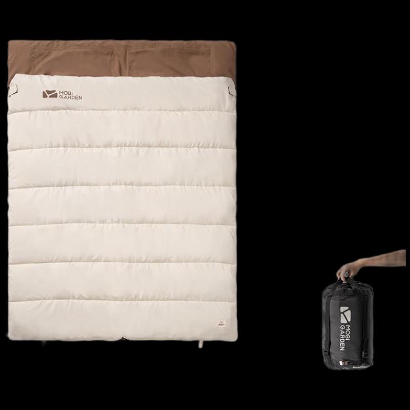 Mobigarden Crescent Flannel Cotton Double Sleeping Bag 185x145CM