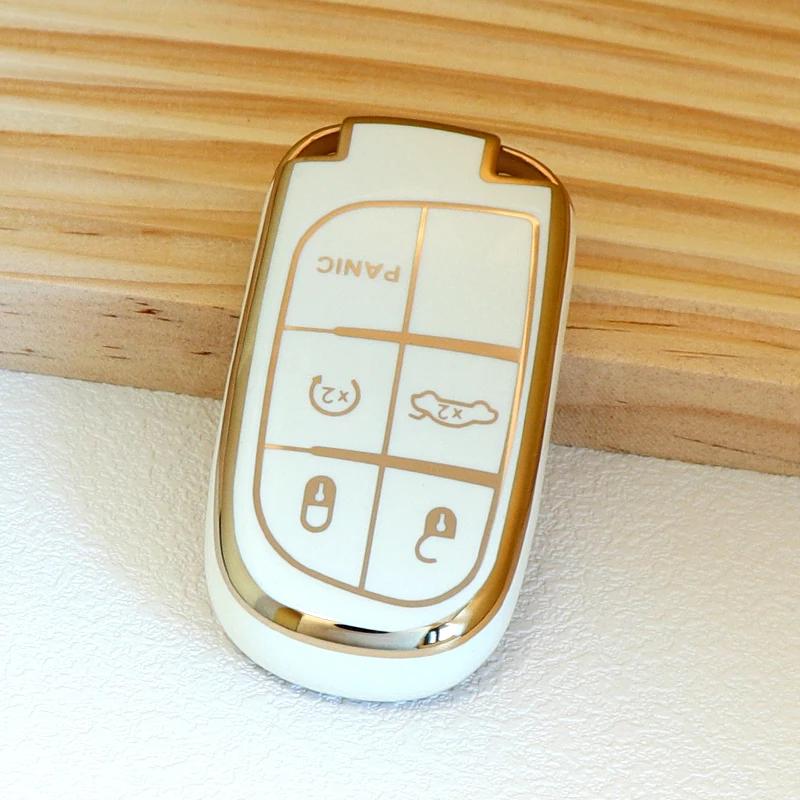 New TPU Car Remote Key Case Cover Shell, For Jeep Renegade Grand Cherokee Dodge Ram Charger 1500 Challenger Chrysler 300C Travel