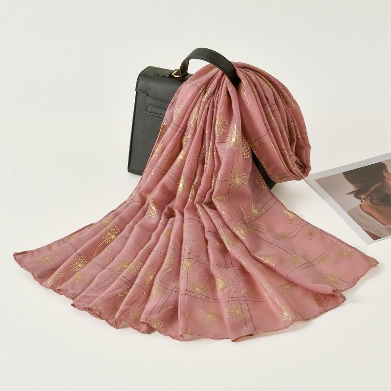Spring and Autumn bronzing dandelion monochrome scarf women's models go out to travel and take pictures, good-looking fashion atmosphere shawl