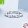 Exquisite Shining Zircon Single Ring Women'S Elegant Charm Luxury Style S925 Sterling Silver Ring Jewelry
