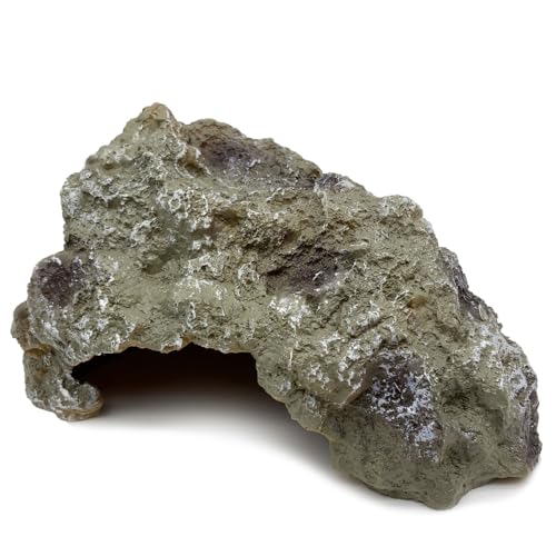 

RedBeryl Reptile Shelter, Rock Shelter, Hideout for Lizards, Turtles, and Amphibians (Brown-Gray, Medium Size)