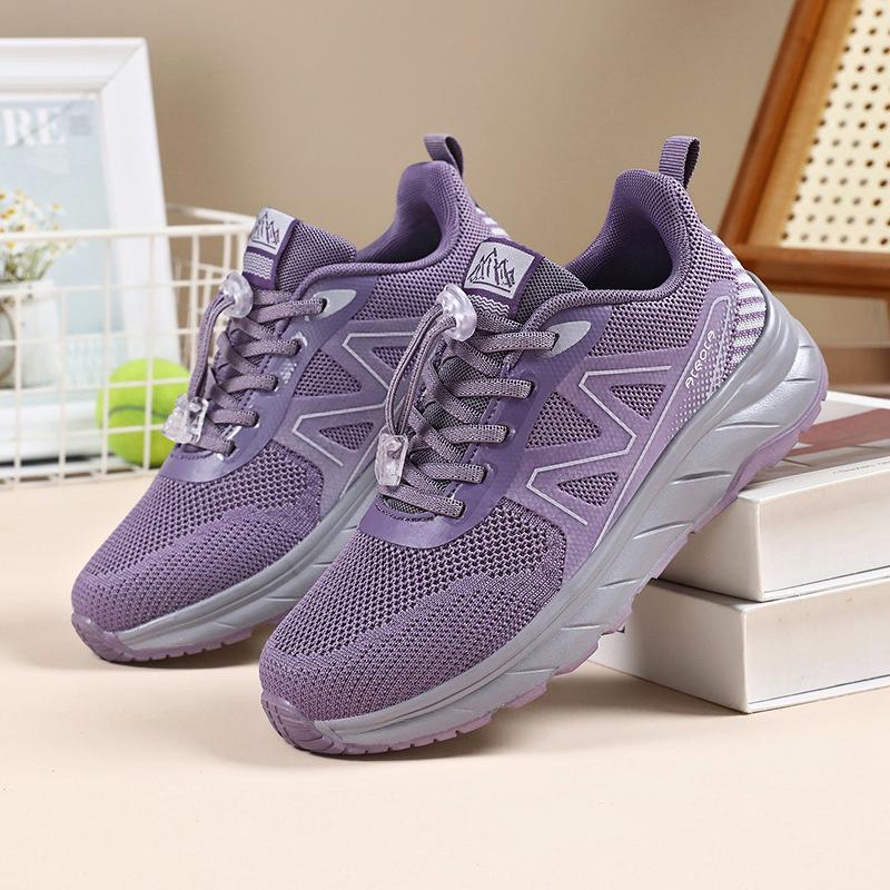 Spring Lightweight Non-Slip Sneakers for Middle-Aged and Elderly Women - Comfortable, Breathable Soft Sole Walking Shoes