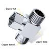 3-Way G1/2 Outlet Shower Diverter Valve T-Adapter Shower Hose Tap Splitter Brass Bathroom Faucet Water Separator Tap Connector