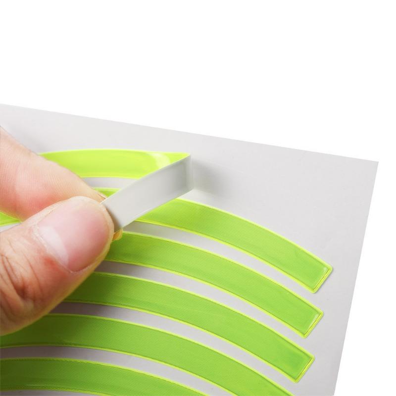 10 szt./arkusz Odblaskowa Naklejka na Oponę do Motocykli i Rowerów - Zwiększ Widoczność i Bezpieczeństwo w Nocy