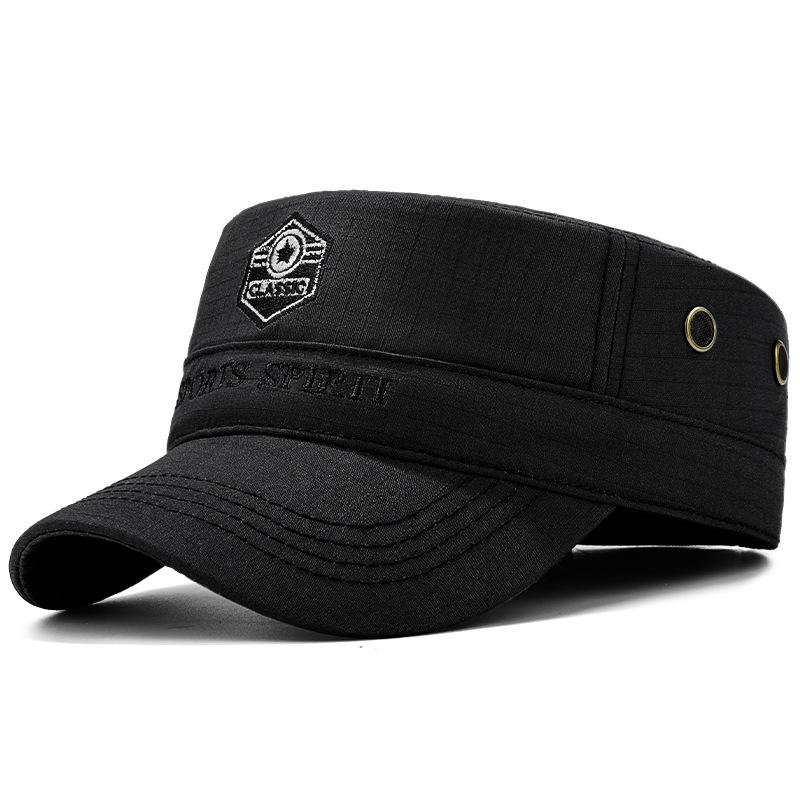 

Summer Flat Top Hat Men s Hat Middle-Aged and Elderly Breathable Cap British Style Sunshade Hat чорний