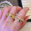 Elegant Green Snake Bamboo Ring For Women Adjustable Accessory Fashion