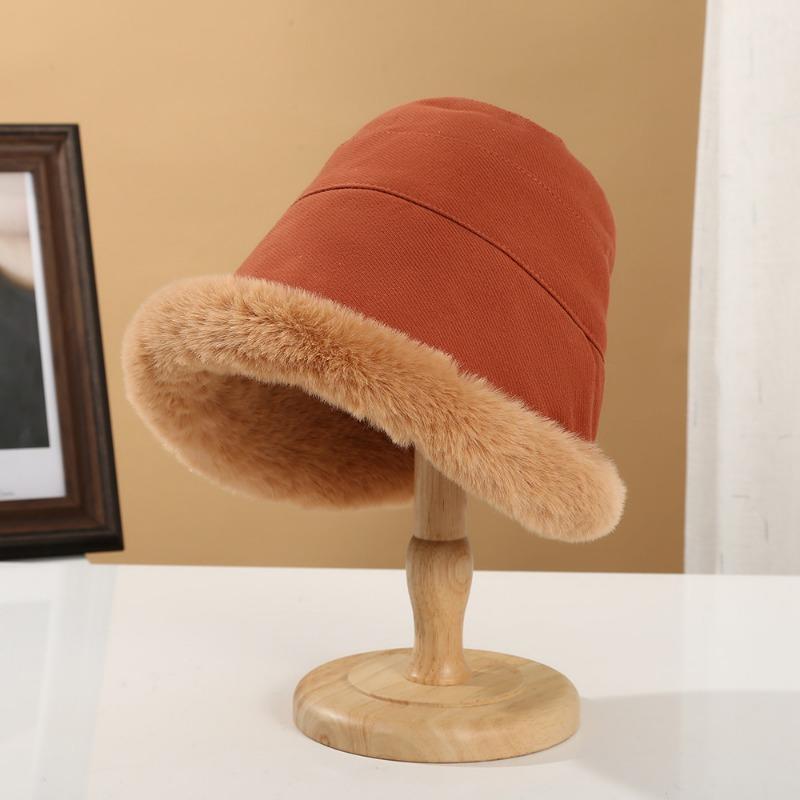 

Осень-зима корейская версия большой окружности головы плюшевая шапка рыбака детская однотонная фланцевая шапка помещика утолщенная теплая шапка тазик