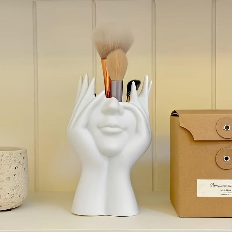 

Vinyl Figure Storage Holders Creative Human Body Art Styling Office Organizers Multifunctional Makeup Brush Holder білий