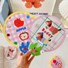4Pcs Cute Foldable Round Fans Mini Cool Fan Portable Hand Fan  Kids Gift