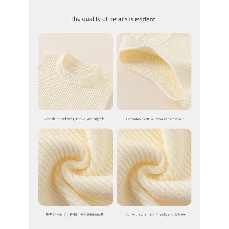 Insbobo Children's Sweater Girls' Top Spring and Autumn Casual Boys' Knitwear Baby Vest Children's Clothing Autumn