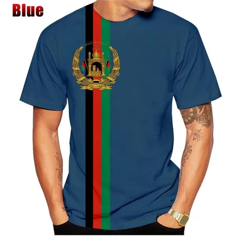 

Футболка з тривимірним друком у літньому стилі з прапором Афганістану. Чоловічий і жіночий одяг. Одяг із круглим вирізом. Топи з короткими рукавами. Вуличний одяг. Футболка. L
