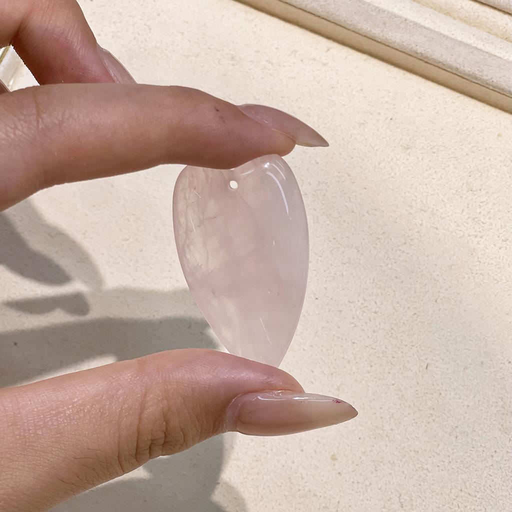 1Pc Natural Stone Elongated Heart Pendant 24×40mm Single Hole Gemstone Charm For DIY Necklace Jewelry Making