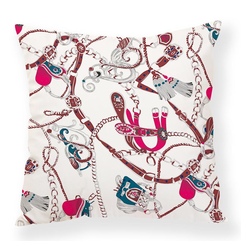 Retro Animal Chain Mixed Elements Digital Printing Pillow Case Car Waist Pillow