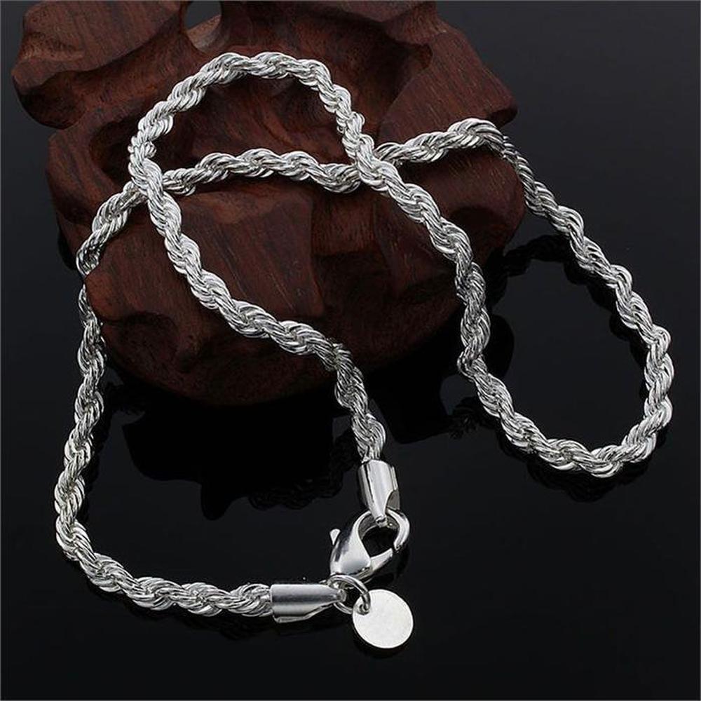 [Onoma] Onm Silver Twisted Rope Modern Chain Necklace (9594282)