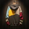 Color Matching Hooded Sweater Men's Autumn and Winter Loose Plus Velvet Hoodie Men's Jacket Youth Casual Couple Top