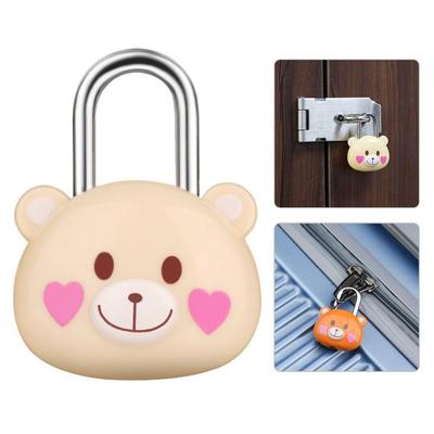 Cute Plastic Padlock Iron Hardware Cabinet Lock Bear Cartoon Bear Lock Student