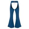 Herren Vintage Wildlederimitathose Verstellbare Taille Aushöhlungsdesign Cowboy Biker Stil Weites Bein Reithose