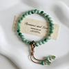 Boho Keramik Perlen Armband für Damen Zartrosa Rund mit Marmor Quadratischen Perlen, Elastisches Dehnbares Design für den Alltag & Geschenk