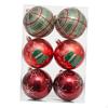 6 Pieces Christmas Ball Ornaments Tree Hanging Balls with Hole Xmas Decorations